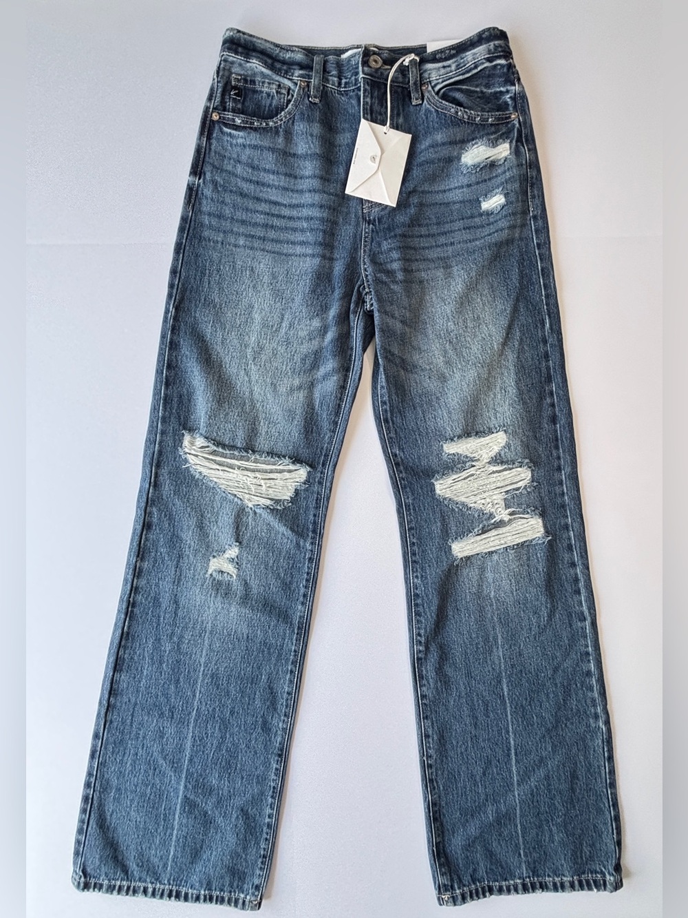 KanCan 90s Wide Leg Flare Jeans Size 5/26 NWT Ultra High Rise Distressed